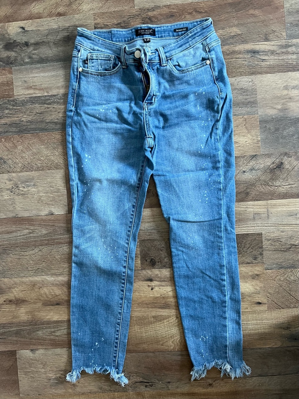Judy Blue Light Blue Distressed Ankle Jeans